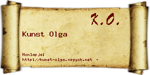 Kunst Olga névjegykártya